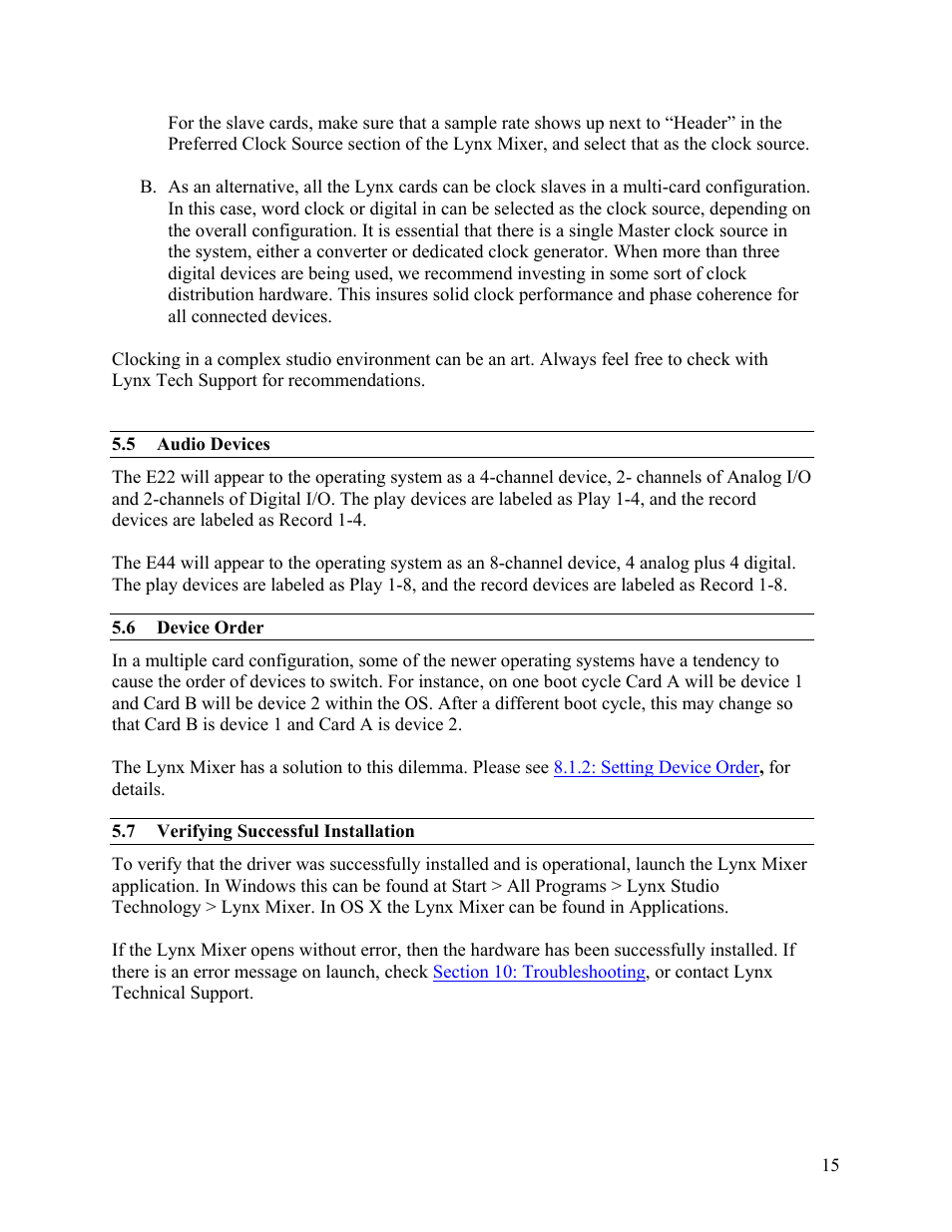 Lynx Studio E44 User Manual | Page 15 / 56