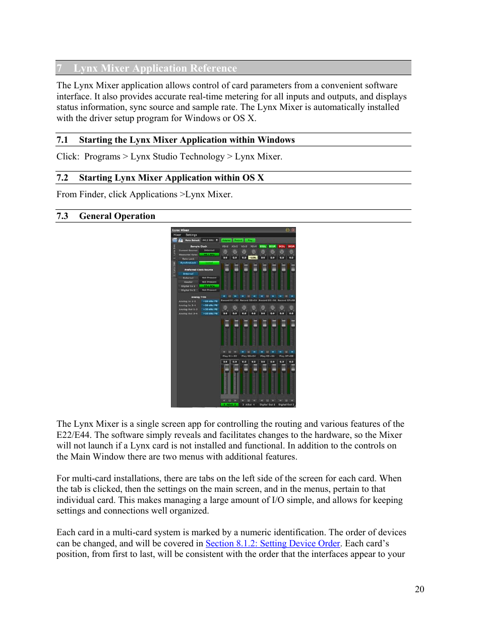 7 lynx mixer application reference | Lynx Studio E44 User Manual | Page 20 / 56