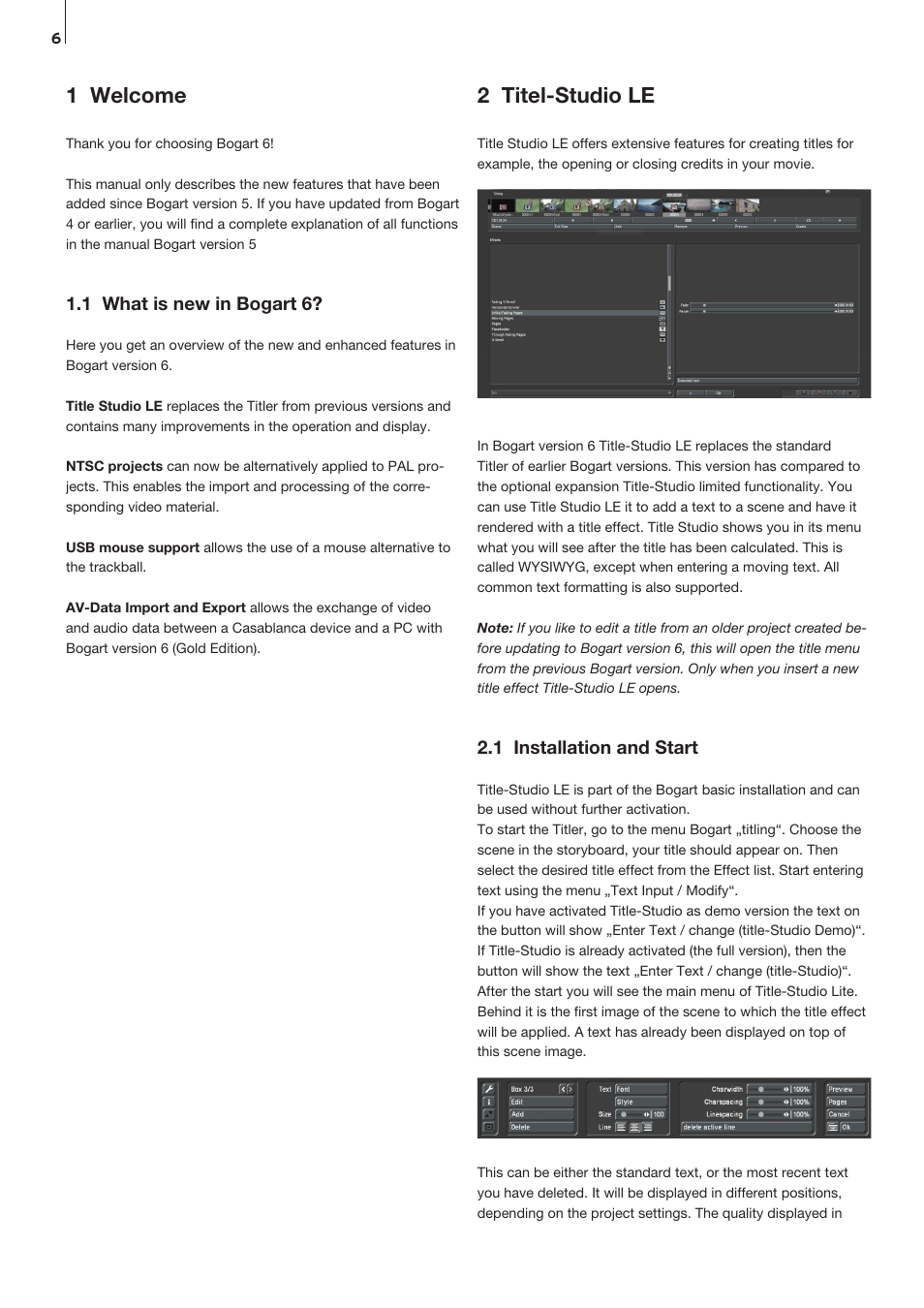 2 titel-studio le, 1 welcome | MacroSystem Bogart V6 Addition to the manual V5 for Casablanca User Manual | Page 6 / 16