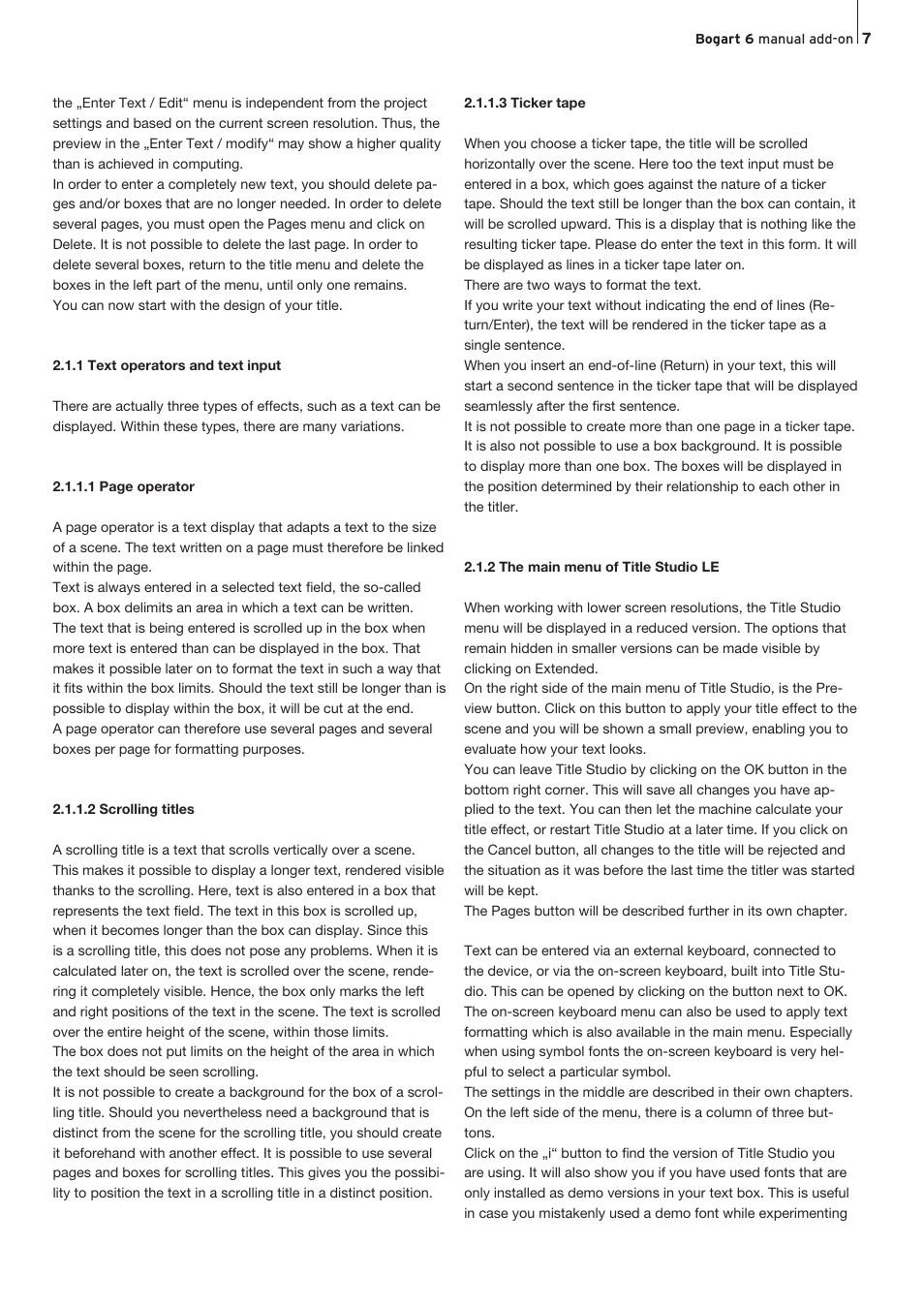 MacroSystem Bogart V6 Addition to the manual V5 for Casablanca User Manual | Page 7 / 16