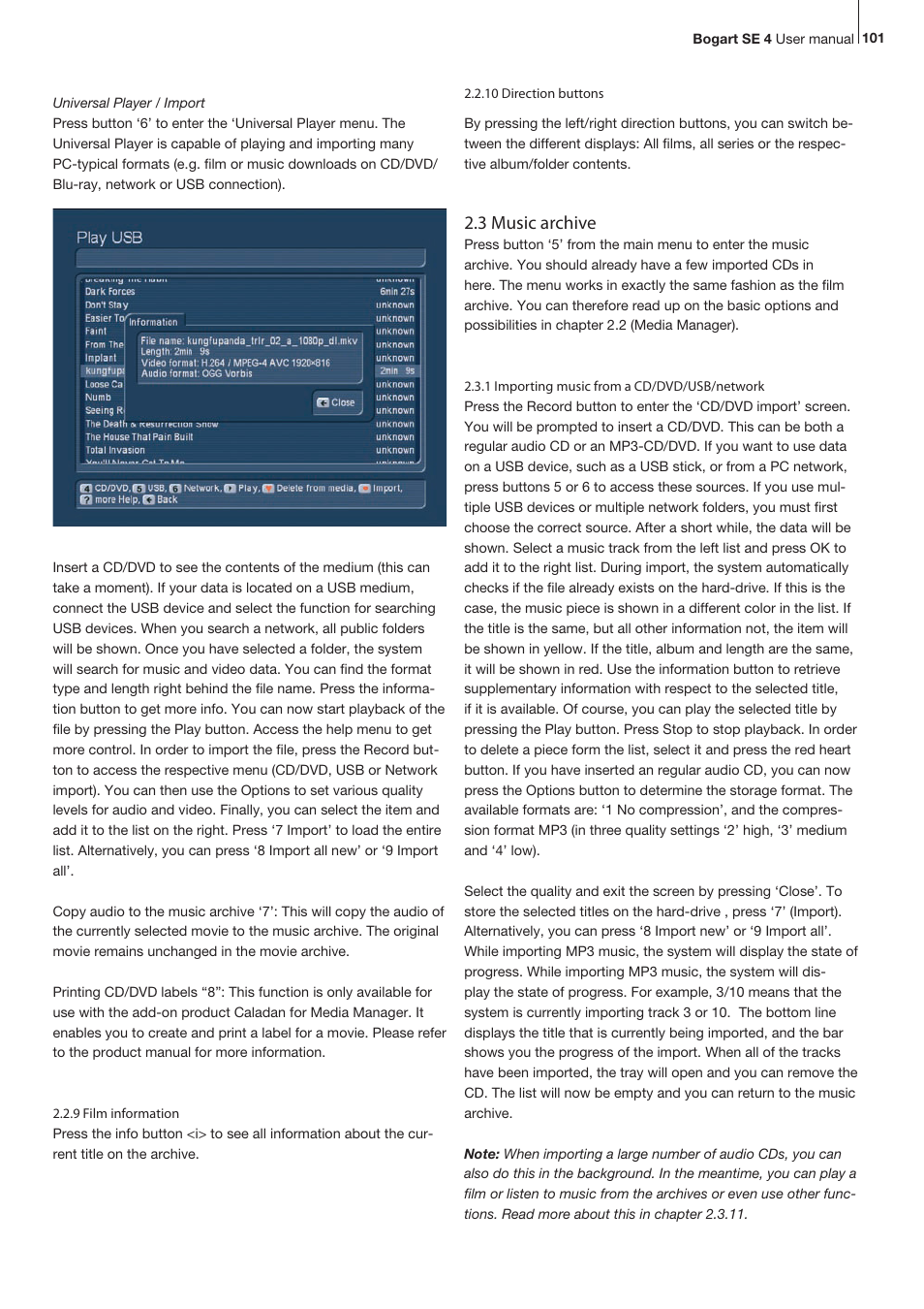 3 music archive | MacroSystem Bogart SE Ver.4 User manual User Manual | Page 101 / 112