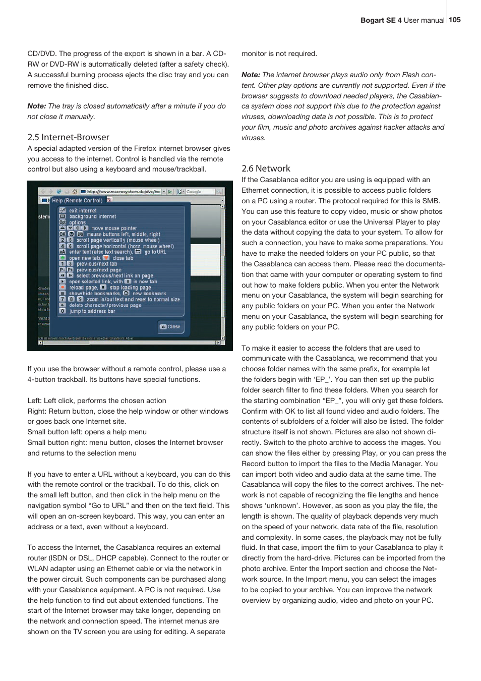 6 network, 5 internet-browser | MacroSystem Bogart SE Ver.4 User manual User Manual | Page 105 / 112