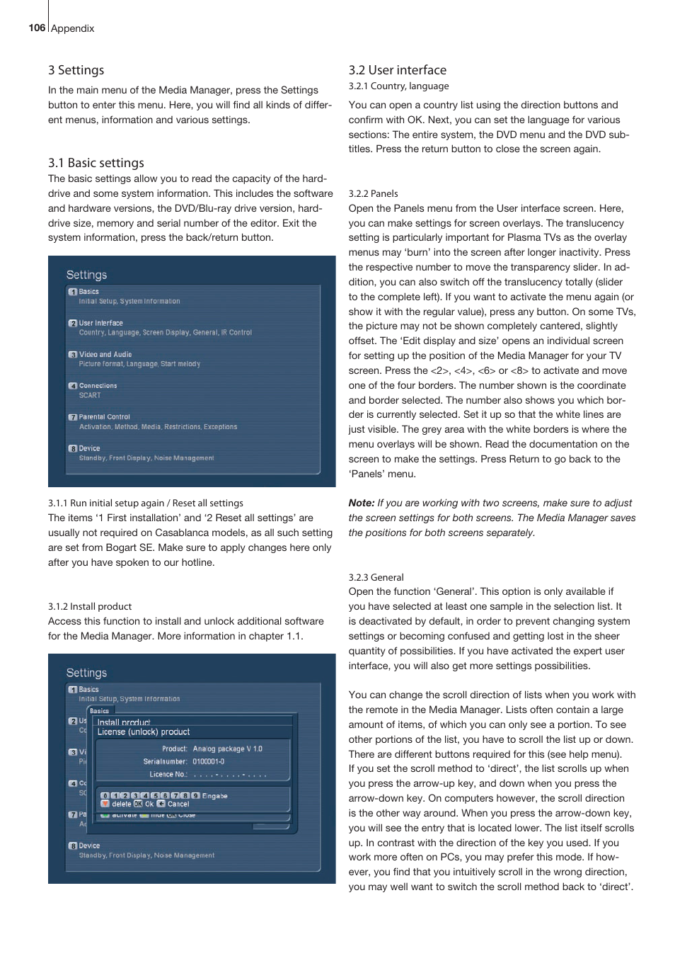 2 user interface, 3 settings, 1 basic settings | MacroSystem Bogart SE Ver.4 User manual User Manual | Page 106 / 112