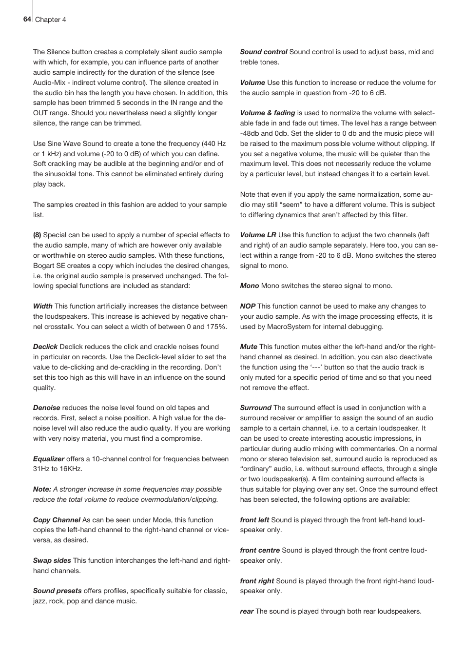 MacroSystem Bogart SE Ver.4 User manual User Manual | Page 64 / 112