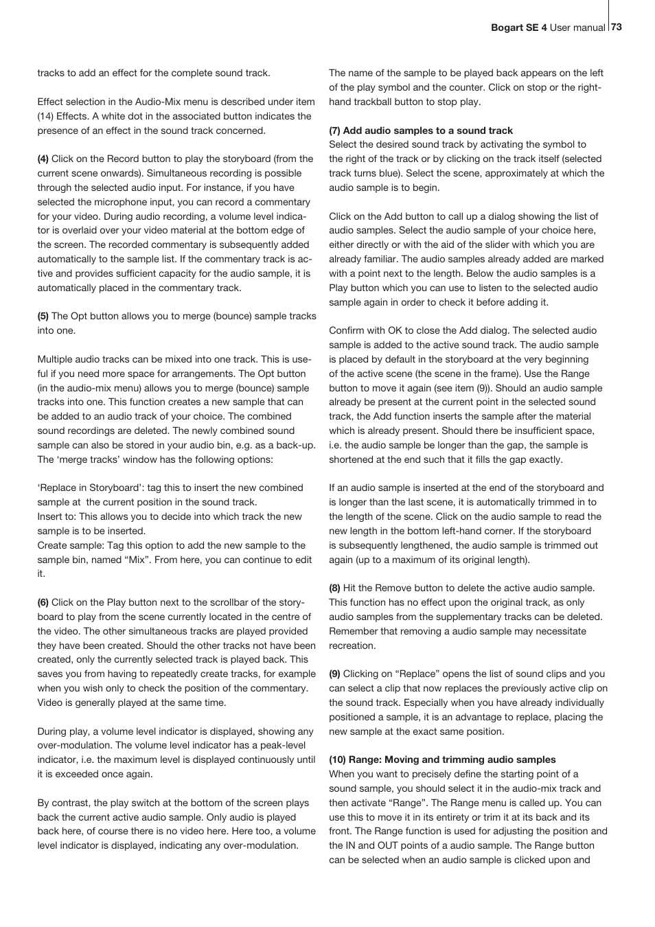 MacroSystem Bogart SE Ver.4 User manual User Manual | Page 73 / 112