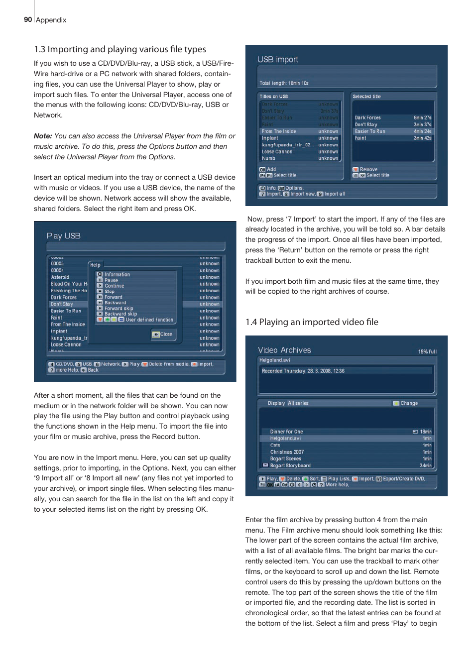 3 importing and playing various file types, 4 playing an imported video file | MacroSystem Bogart SE Ver.4 User manual User Manual | Page 90 / 112