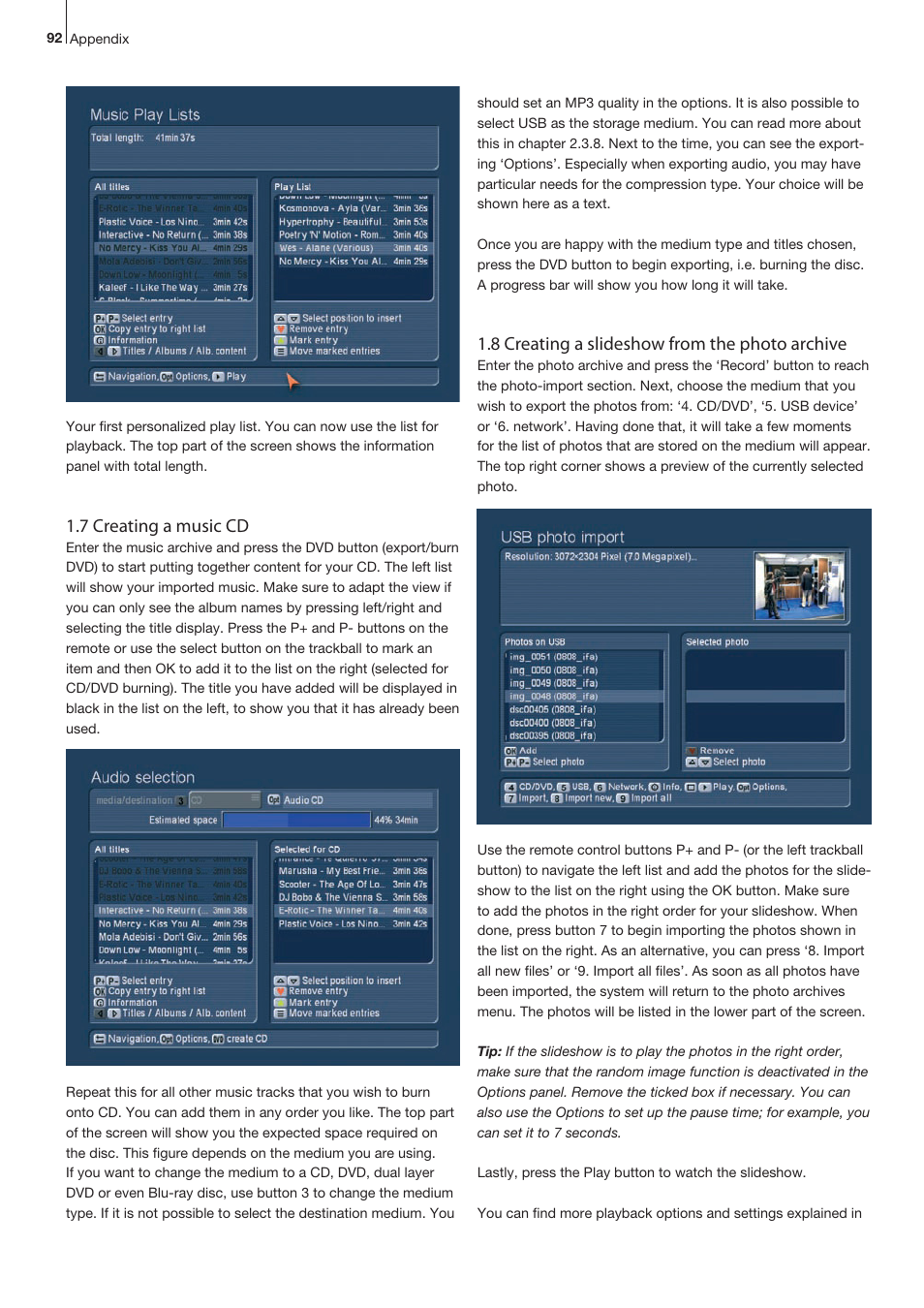 7 creating a music cd, 8 creating a slideshow from the photo archive | MacroSystem Bogart SE Ver.4 User manual User Manual | Page 92 / 112