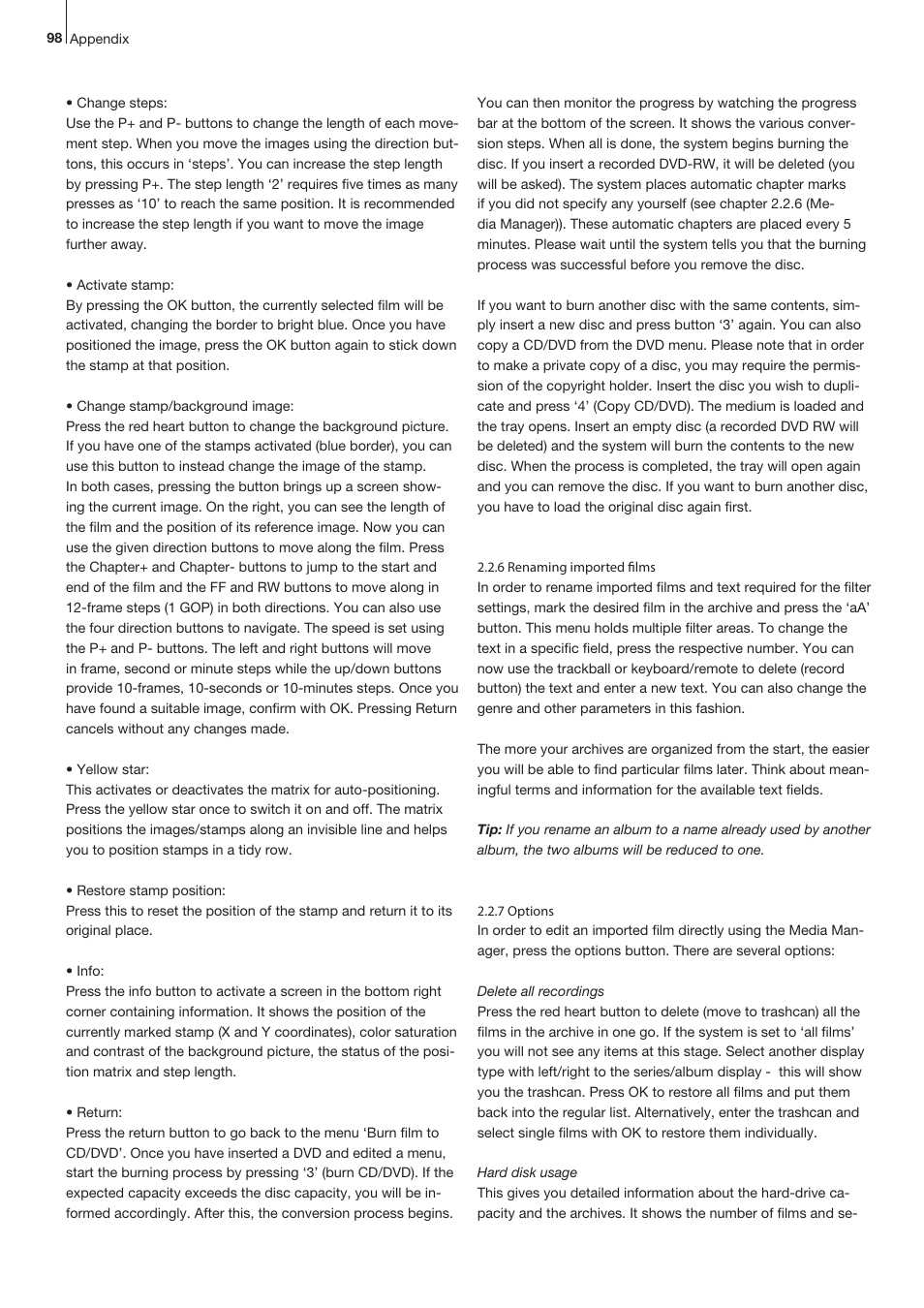 MacroSystem Bogart SE Ver.4 User manual User Manual | Page 98 / 112
