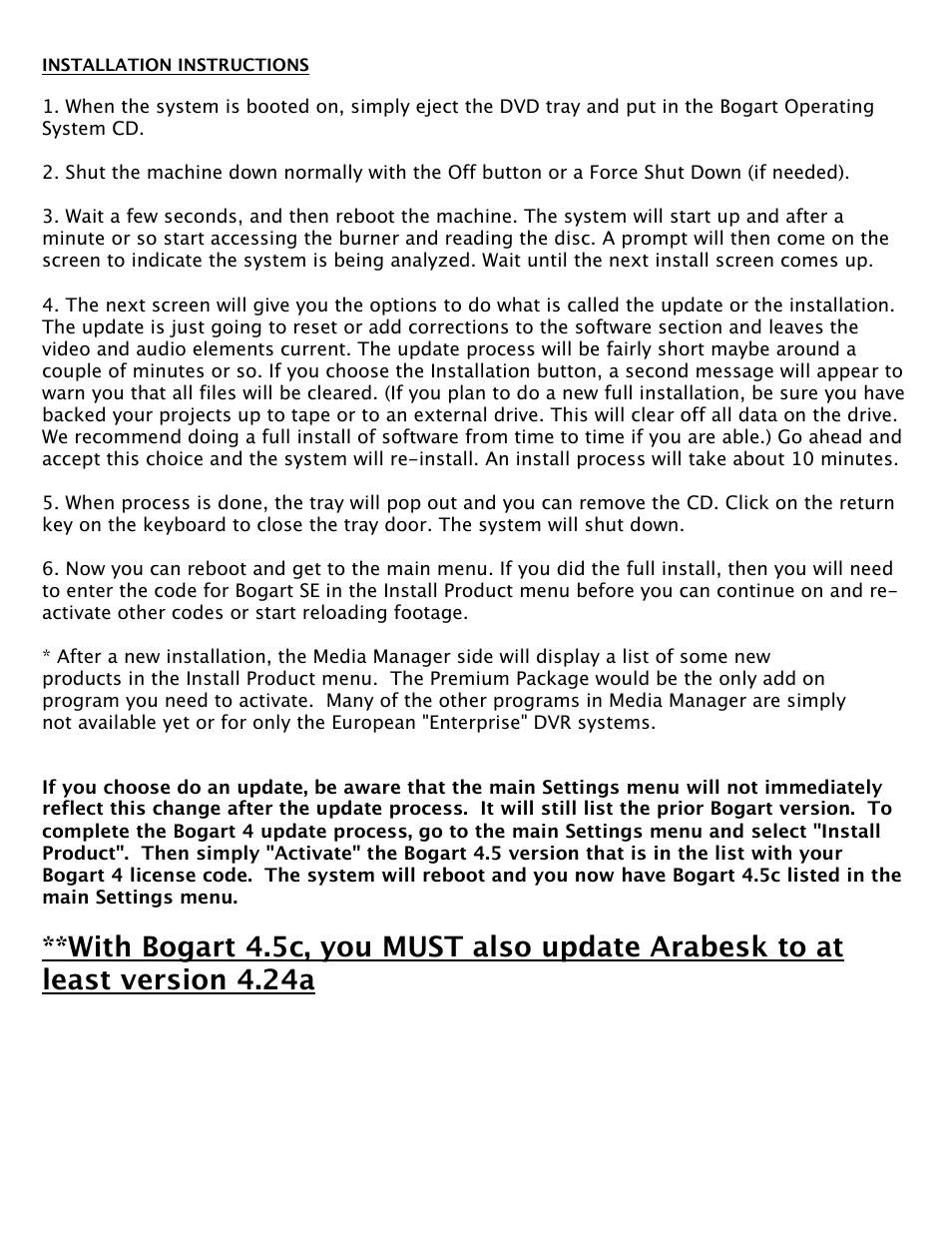 MacroSystem Bogart SE Ver.4 - 4.5c Release Notes User Manual | Page 4 / 4