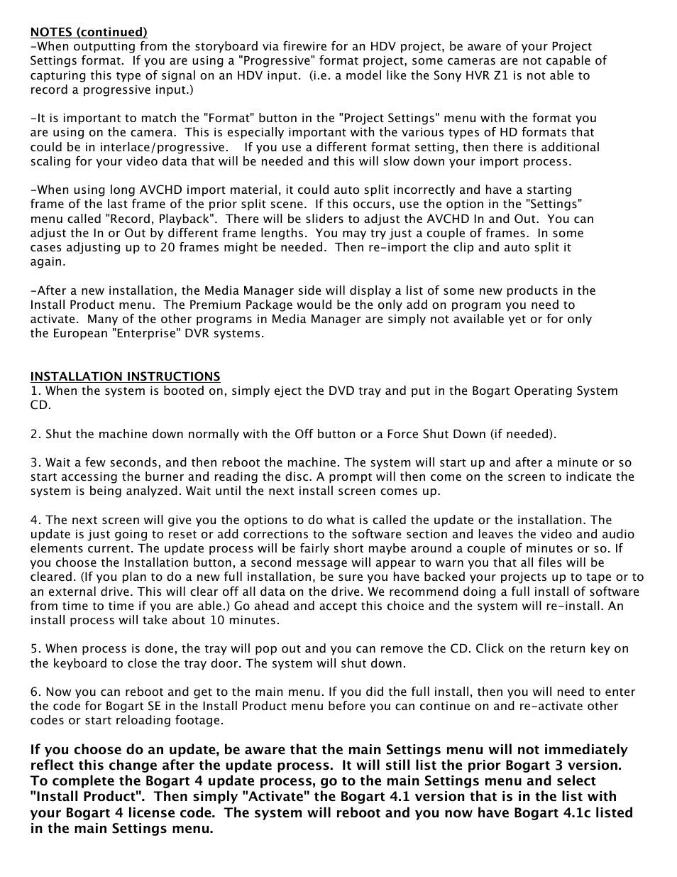 MacroSystem Bogart SE Ver.4 - 4.1c Release Notes User Manual | Page 4 / 4