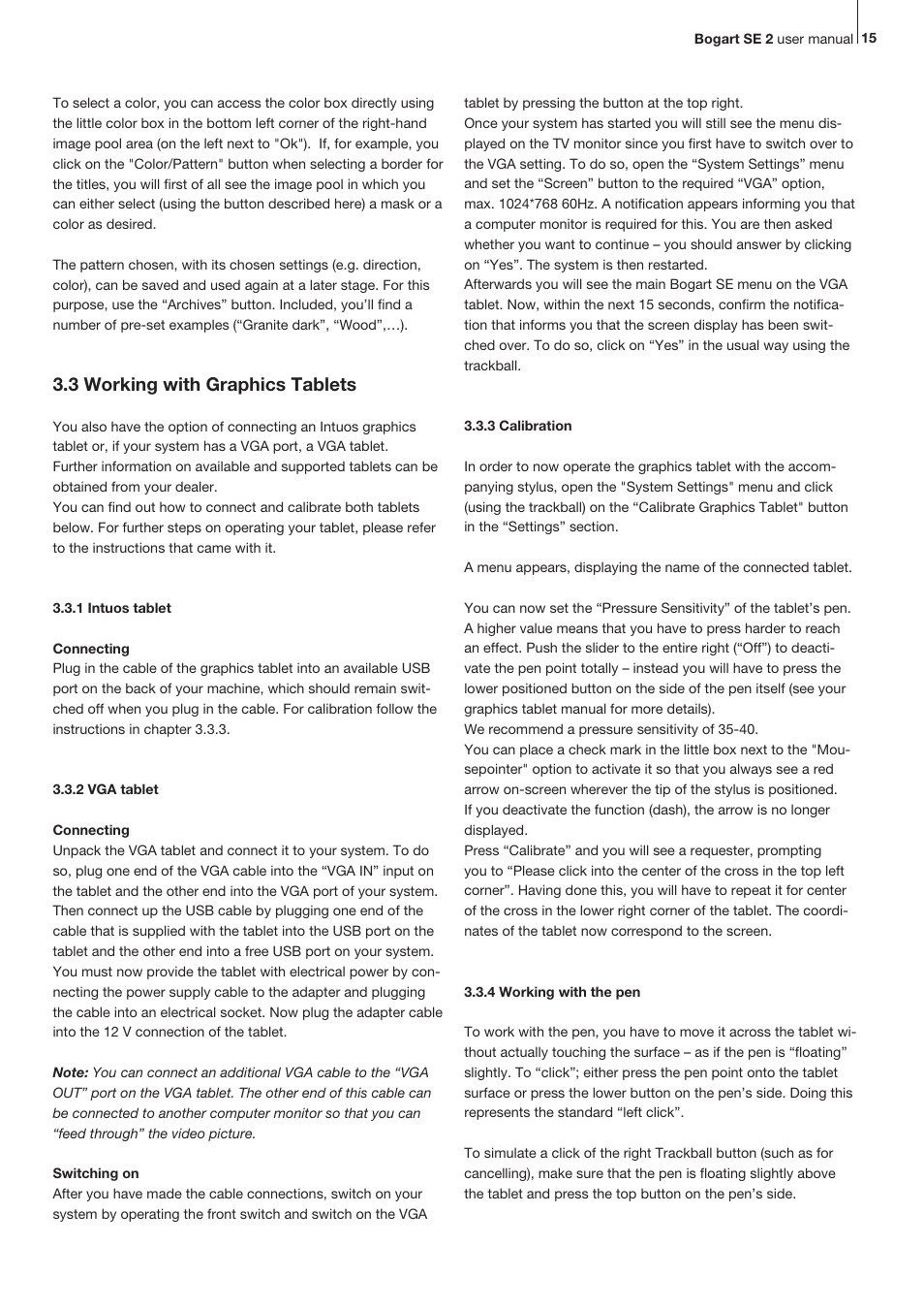 3 working with graphics tablets | MacroSystem Bogart SE Ver.2 User manual User Manual | Page 17 / 100