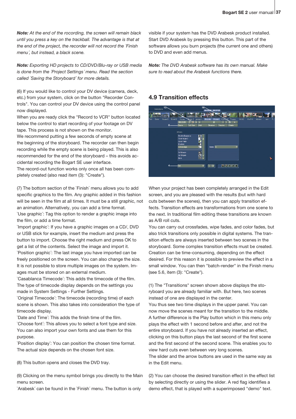 9 transition effects | MacroSystem Bogart SE Ver.2 User manual User Manual | Page 39 / 100