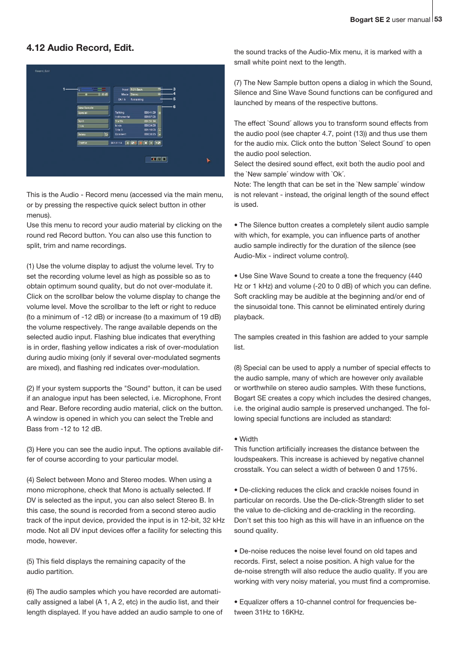 12 audio record, edit | MacroSystem Bogart SE Ver.2 User manual User Manual | Page 55 / 100