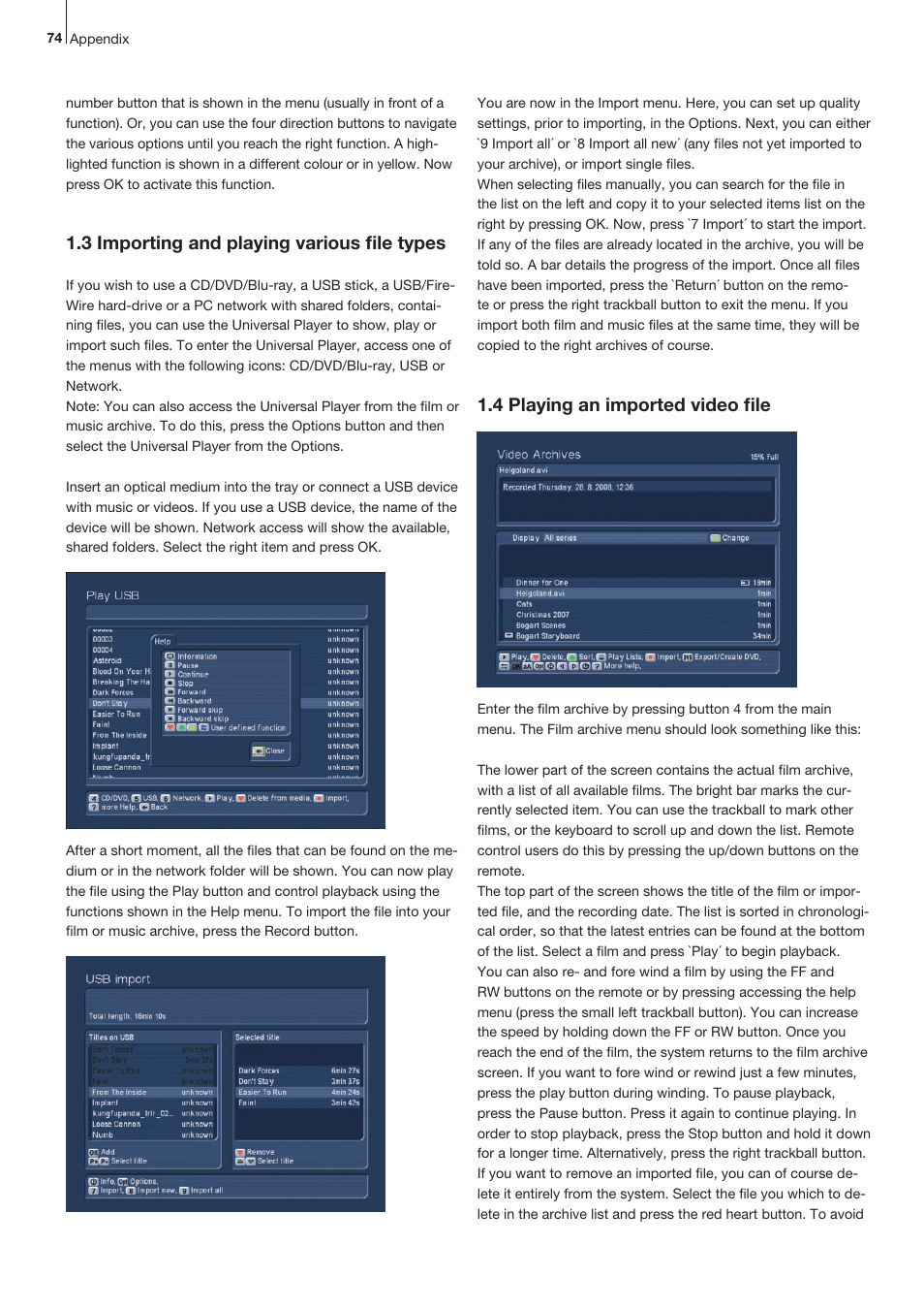 3 importing and playing various file types, 4 playing an imported video file | MacroSystem Bogart SE Ver.2 User manual User Manual | Page 76 / 100