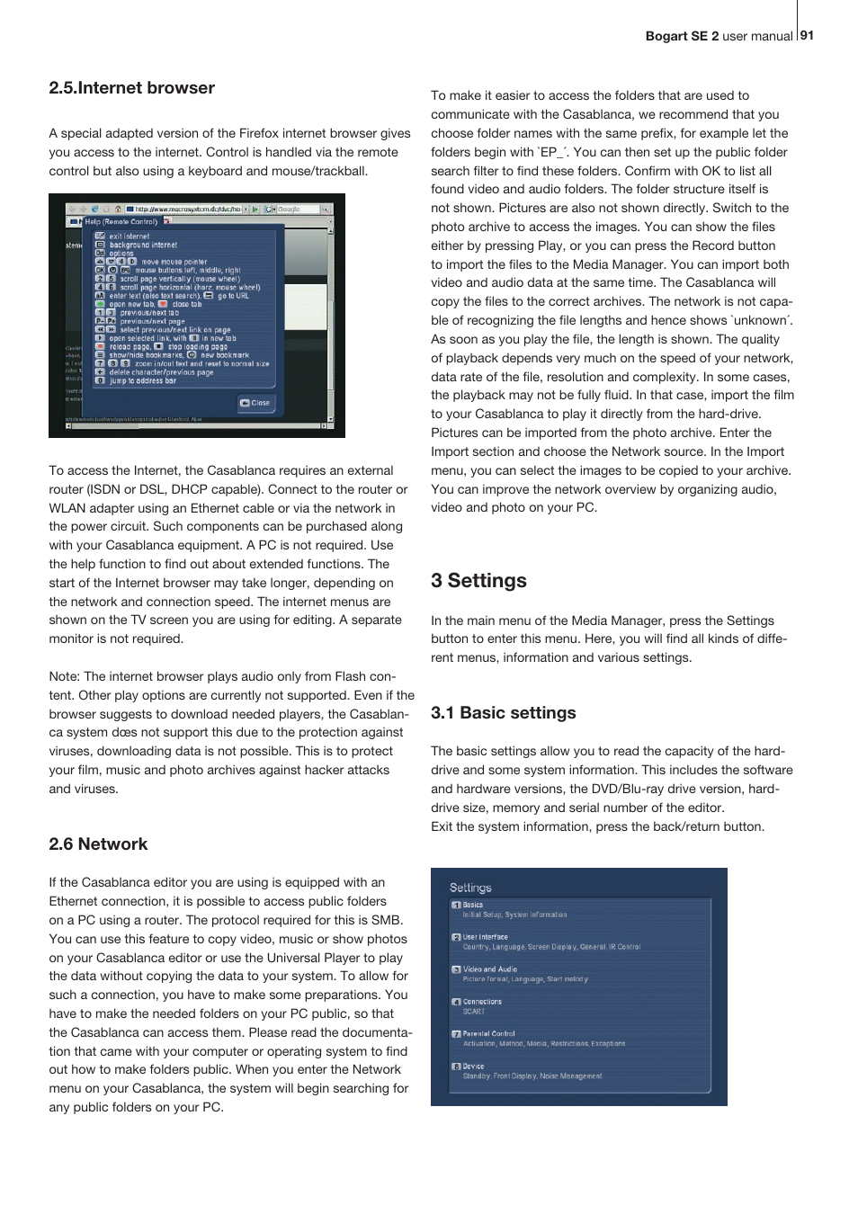 3 settings | MacroSystem Bogart SE Ver.2 User manual User Manual | Page 93 / 100