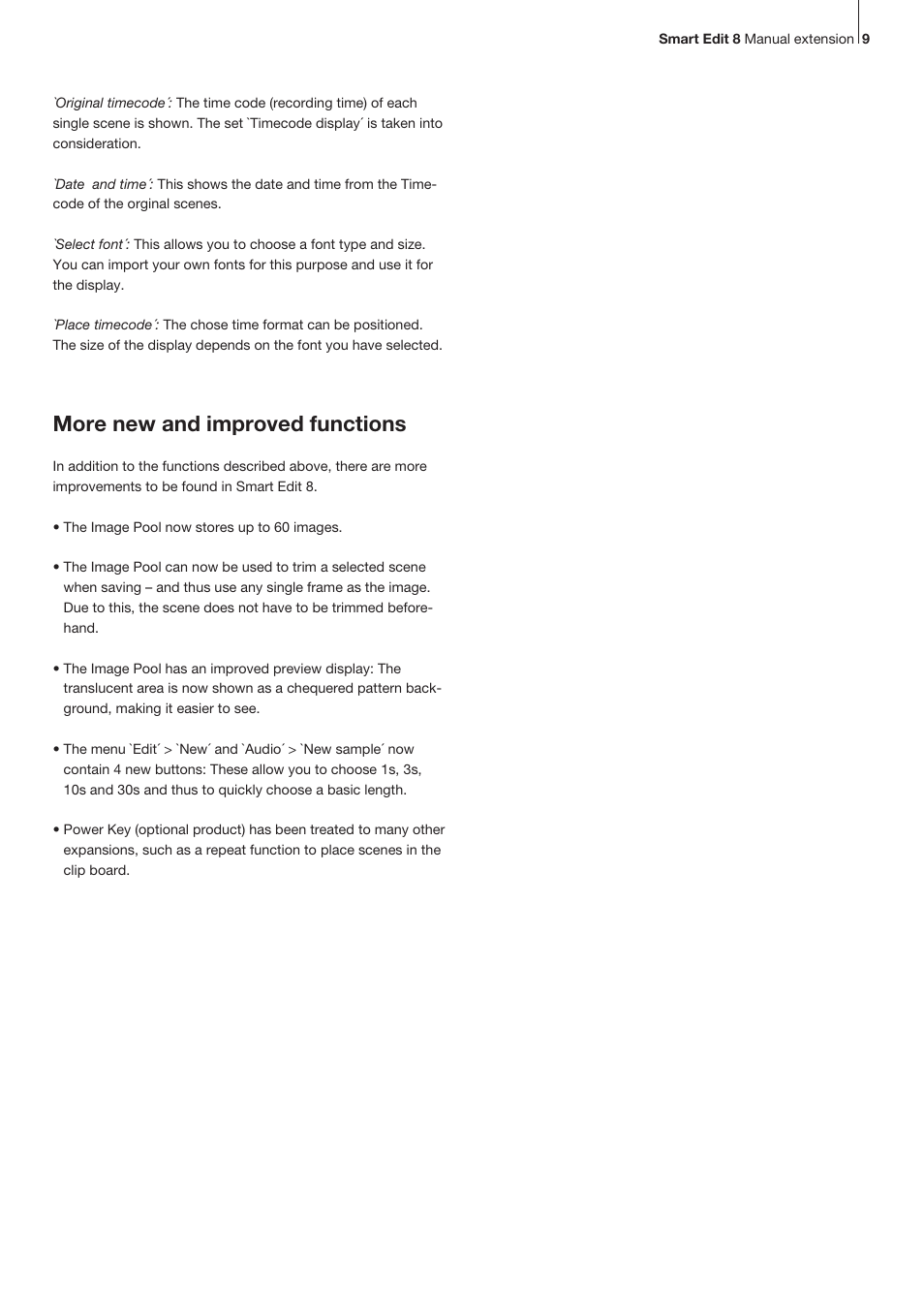 More new and improved functions | MacroSystem Smart Edit 8 Manual extension User Manual | Page 9 / 12