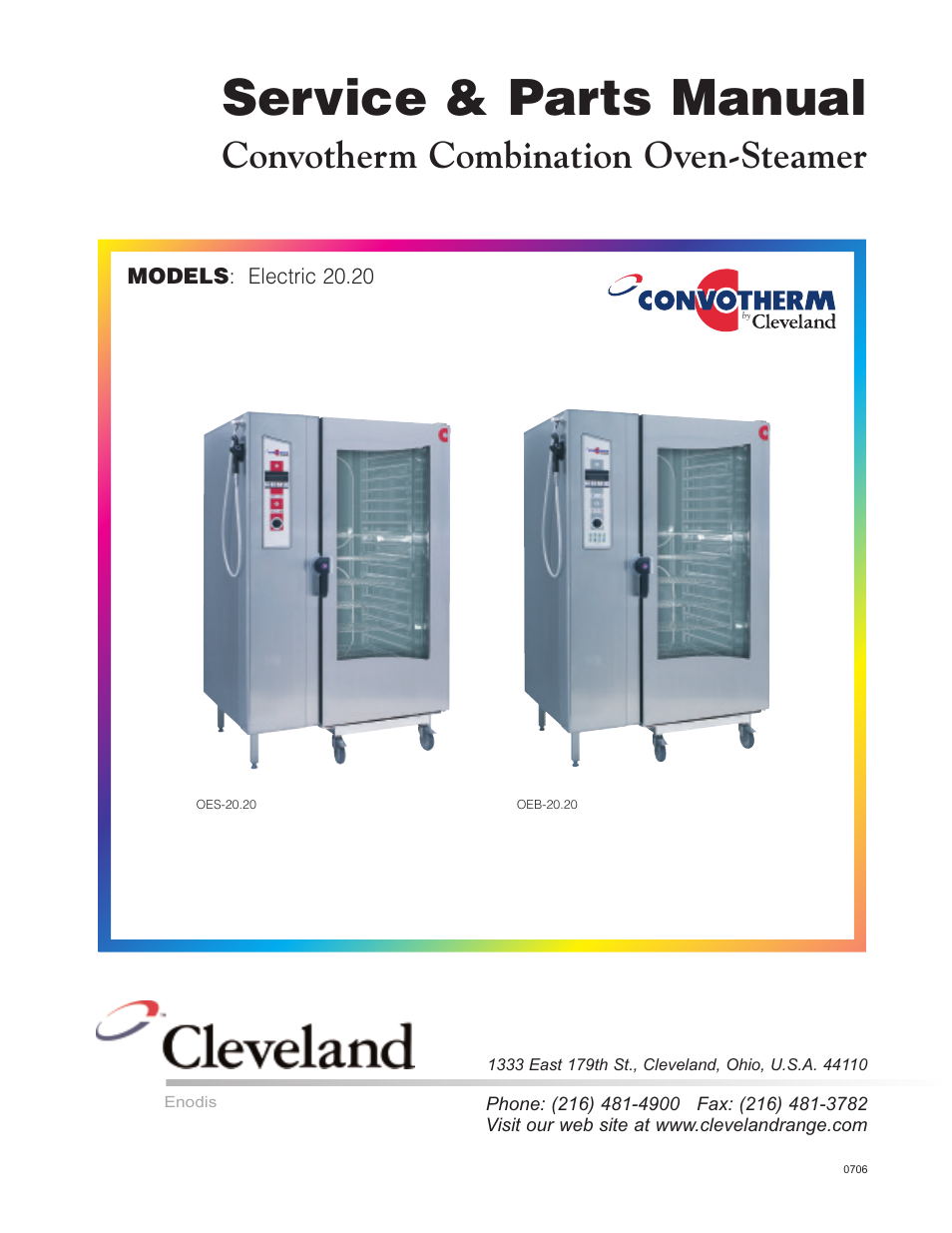 Cleveland Range ELECTRIC 20.20 OES-20.20 User Manual | 74 pages