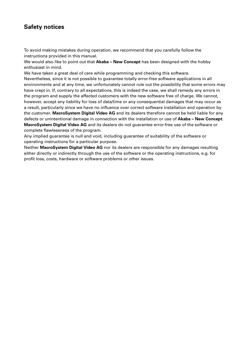 MacroSystem Akaba – New Concept User Manual | Page 2 / 32