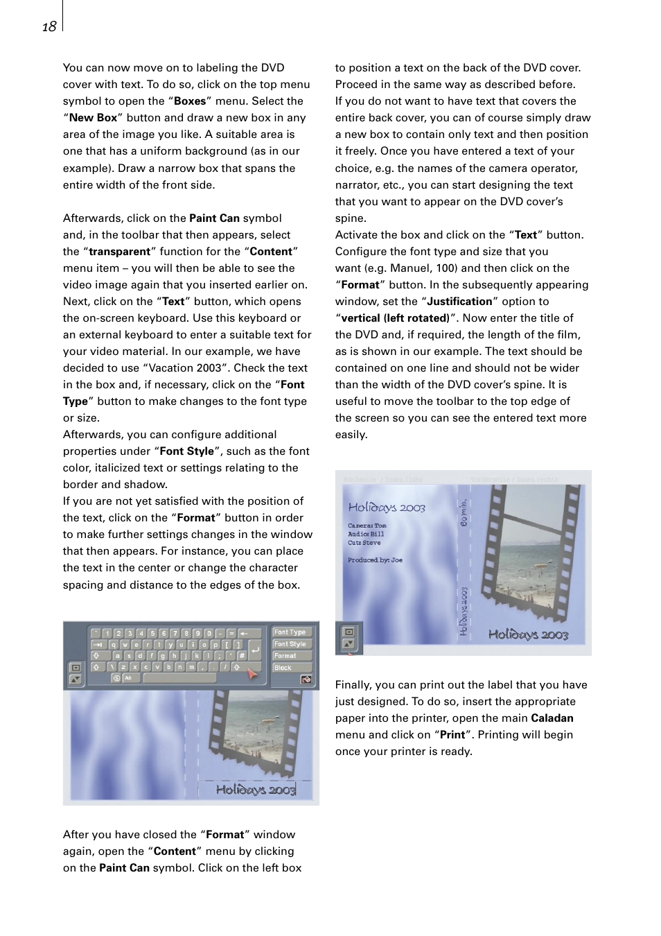 MacroSystem Caladan User Manual | Page 18 / 22