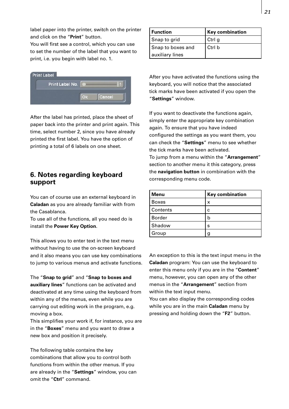 MacroSystem Caladan User Manual | Page 21 / 22