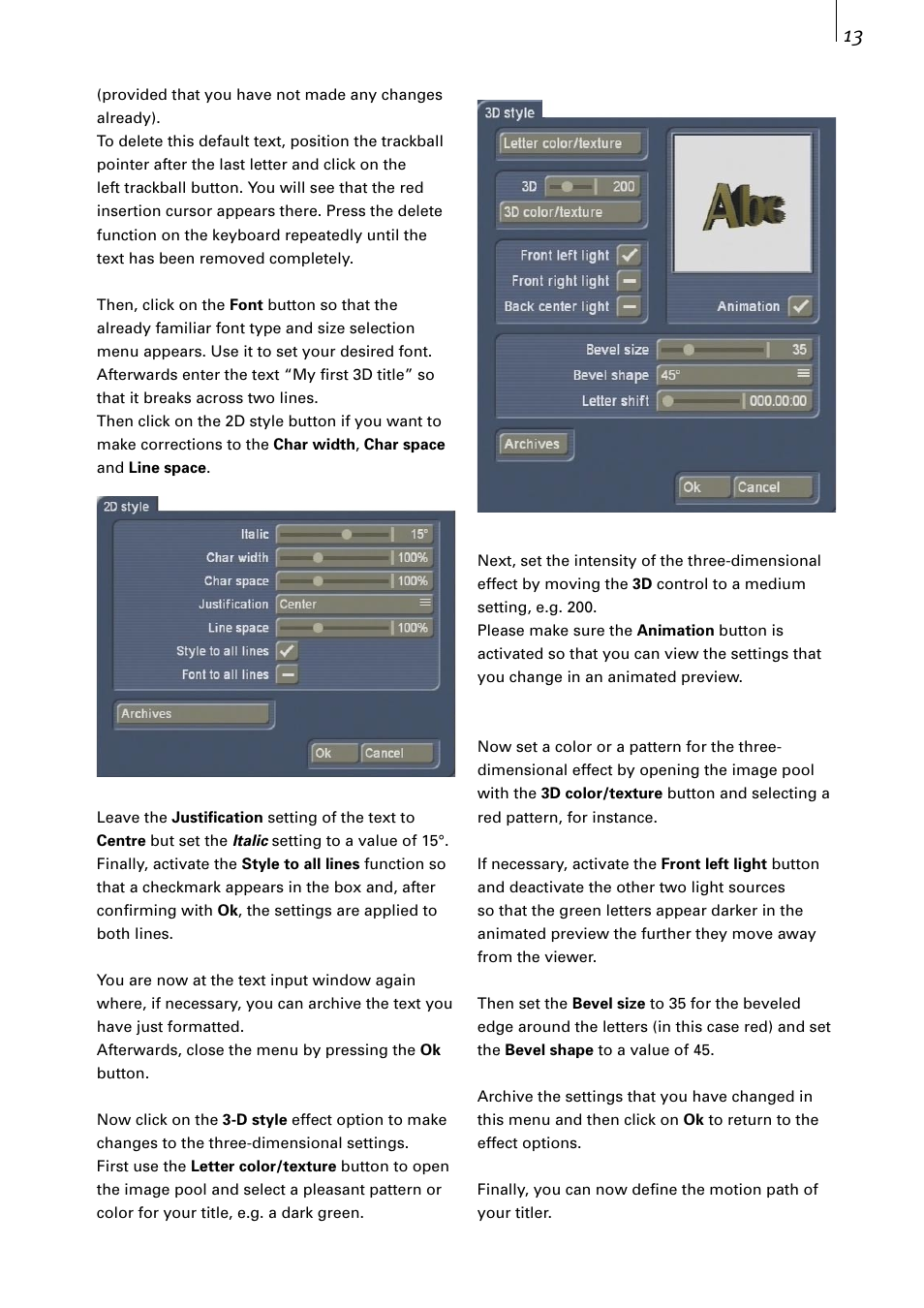 MacroSystem Deluxe-Titler 3D User Manual | Page 13 / 18