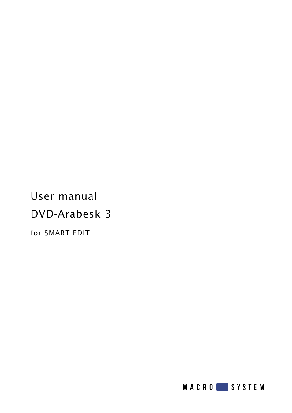 MacroSystem DVD-Arabesk 3 User Manual | 32 pages