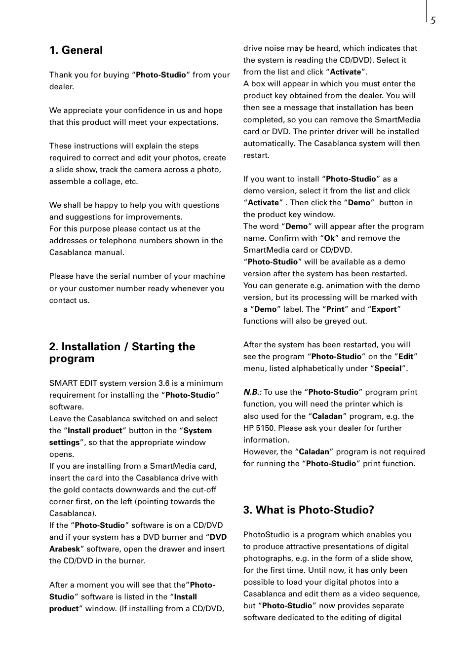 General, Installation / starting the program, What is photo-studio | MacroSystem Photo-Studio User Manual | Page 5 / 26