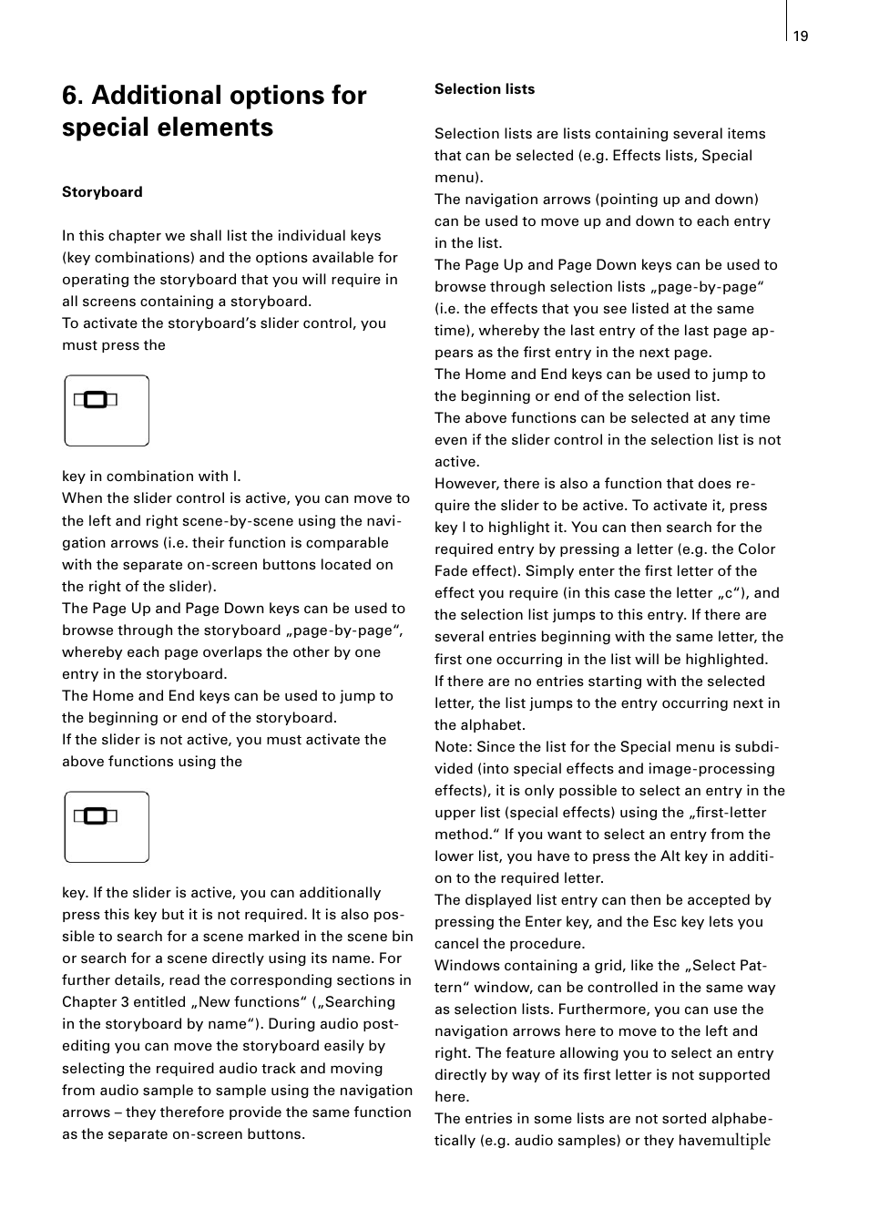 Additional options for special elements | MacroSystem Power Key-Option User Manual | Page 19 / 54