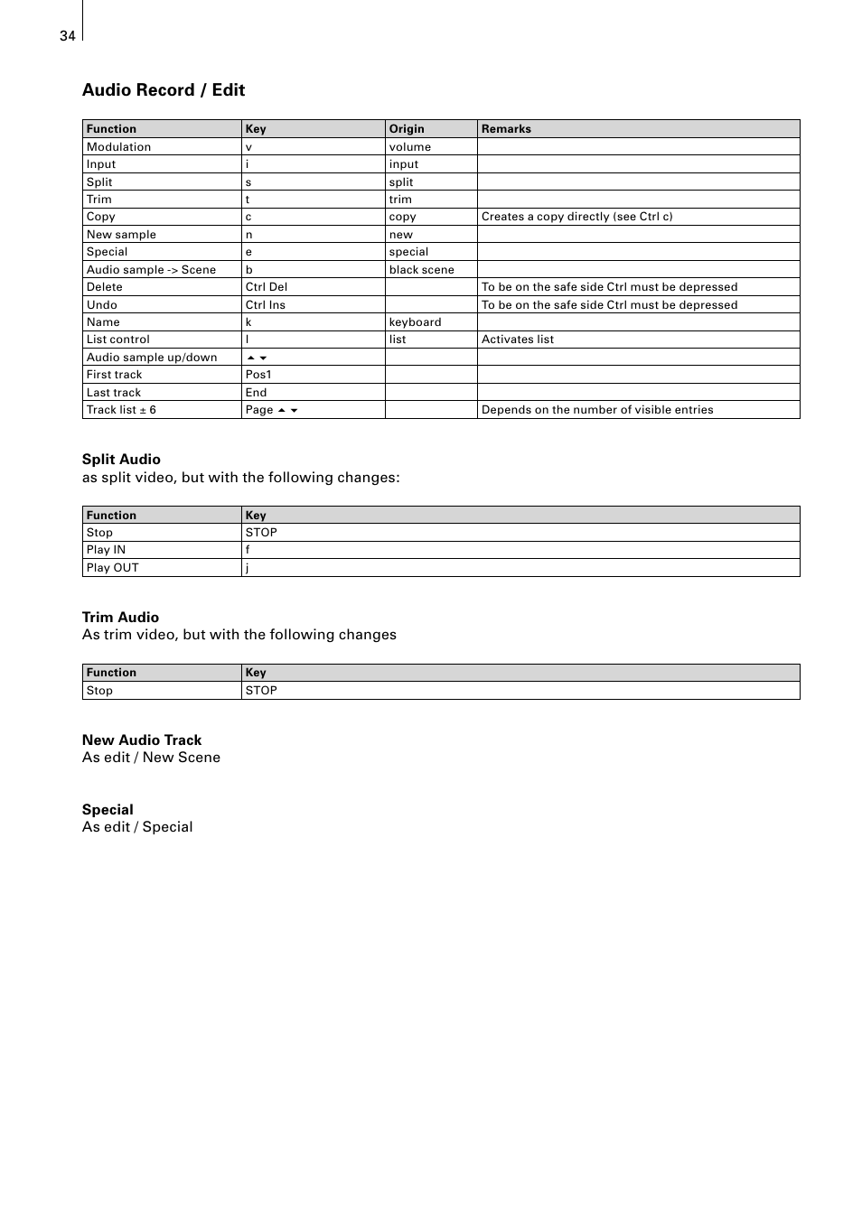 Audio record / edit | MacroSystem Power Key-Option User Manual | Page 34 / 54