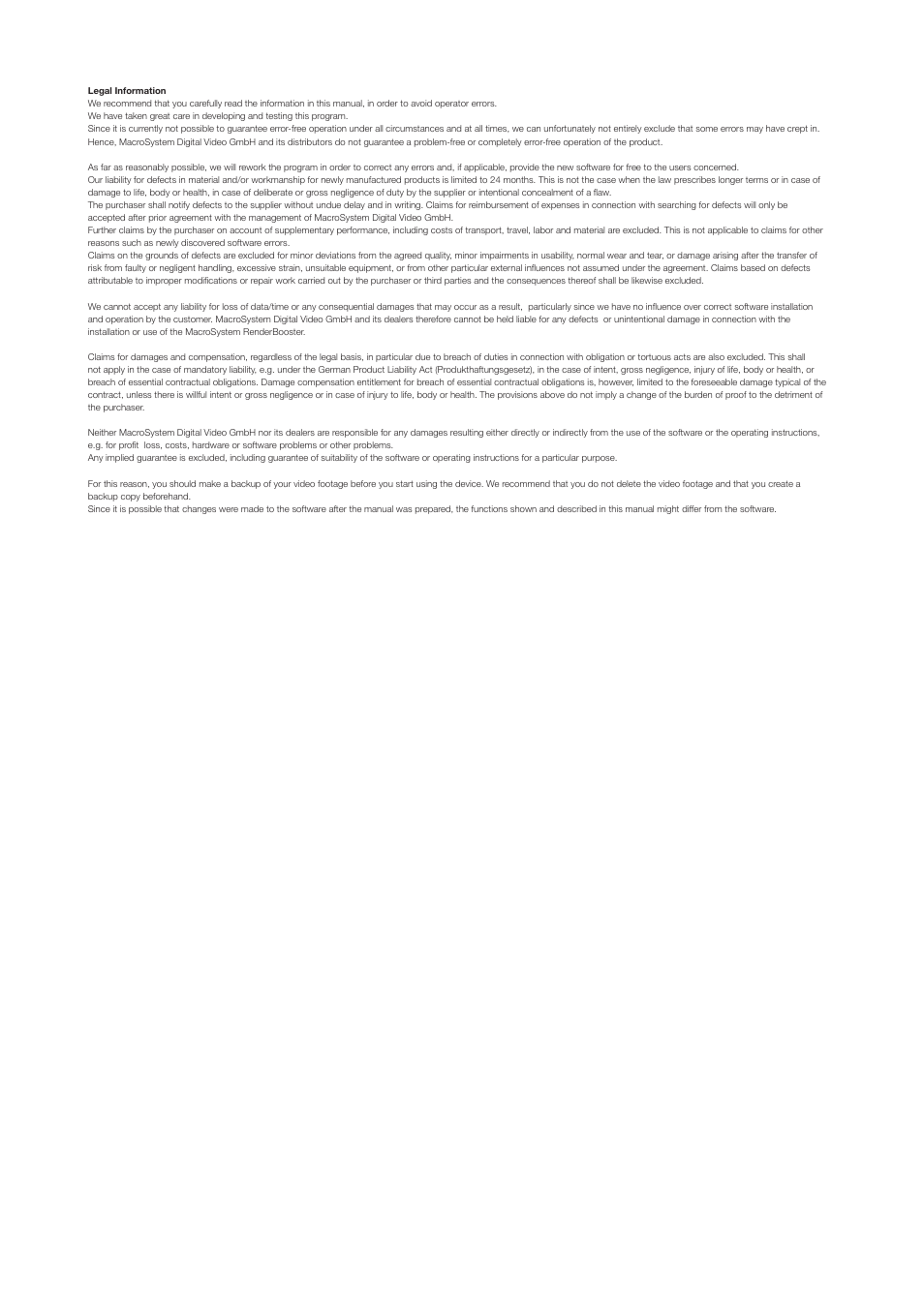 MacroSystem RenderBooster User Manual | Page 2 / 12