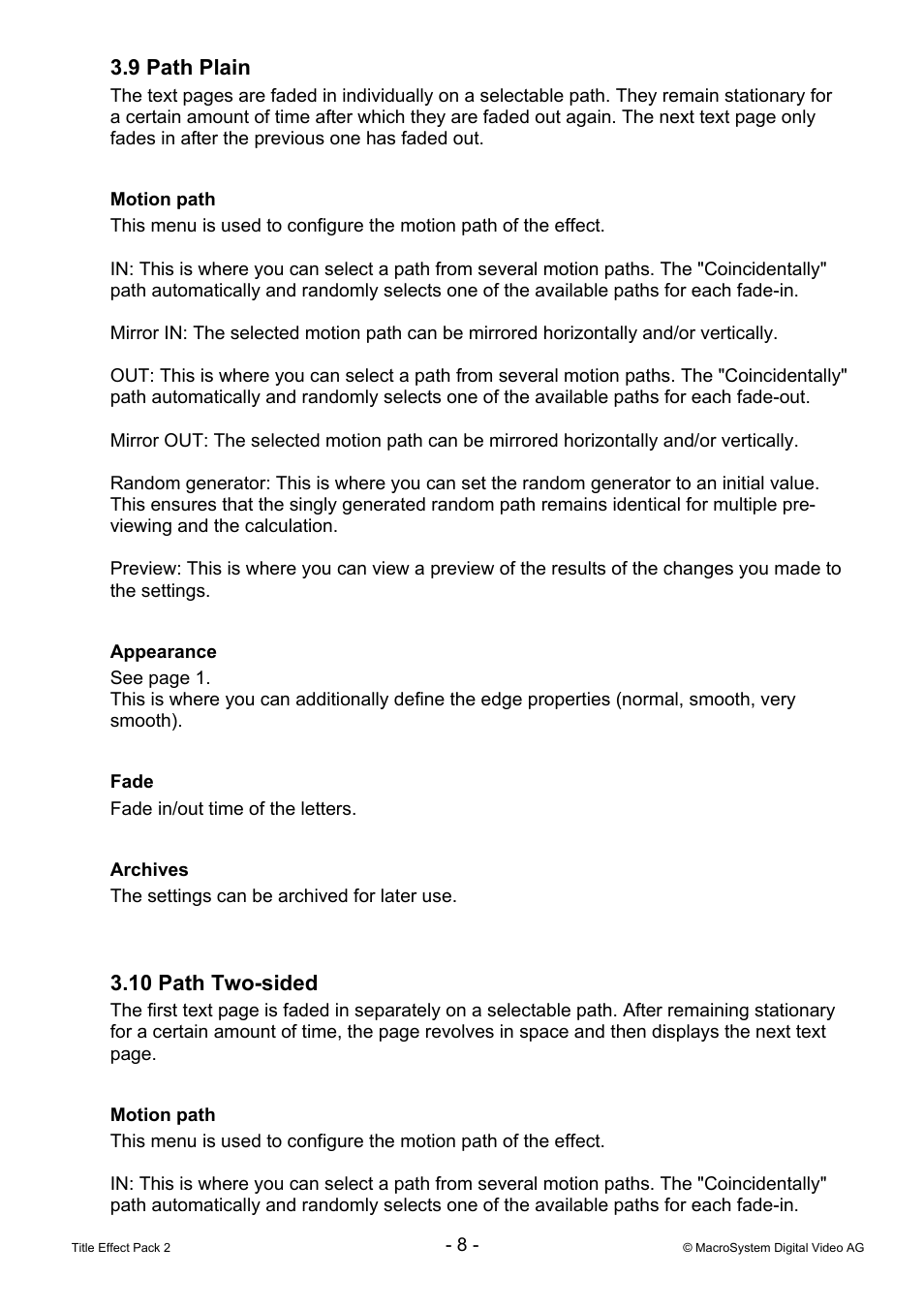 MacroSystem Title Effect Pack 2 User Manual | Page 8 / 13