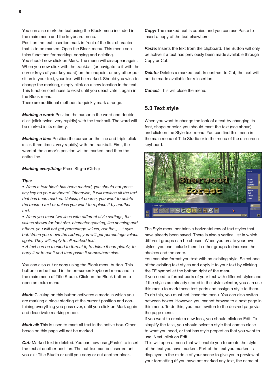 5 .3 text style | MacroSystem Title-Studio User Manual | Page 8 / 16