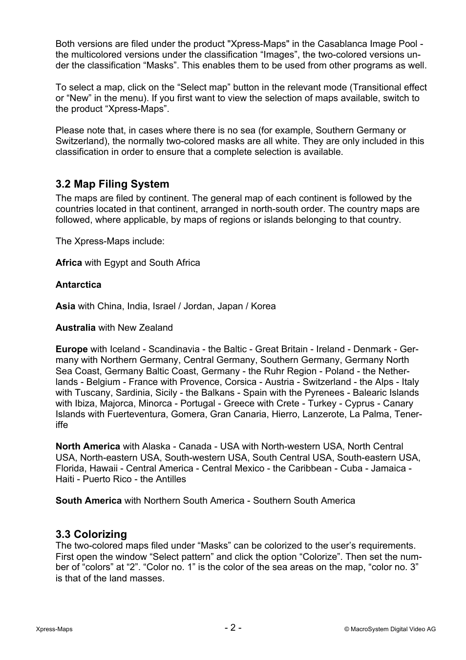 MacroSystem Xpress-Maps User Manual | Page 2 / 5