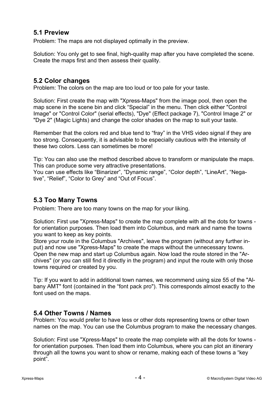MacroSystem Xpress-Maps User Manual | Page 4 / 5