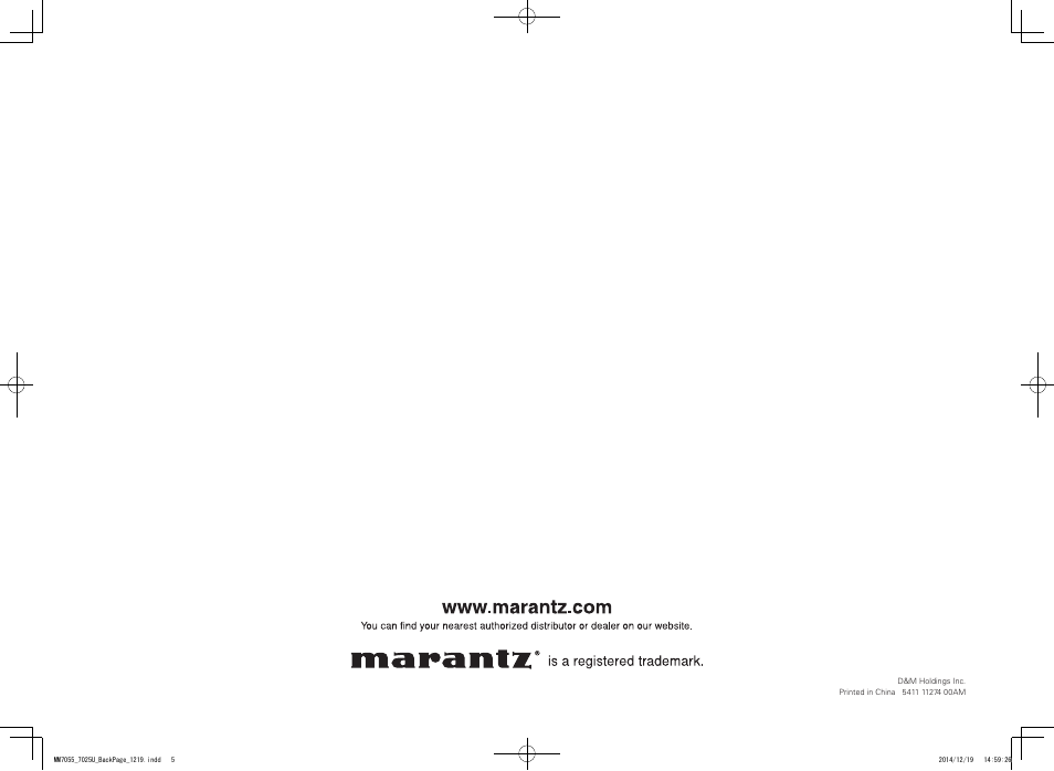 Marantz MM7055 v.2 User Manual | Page 18 / 18