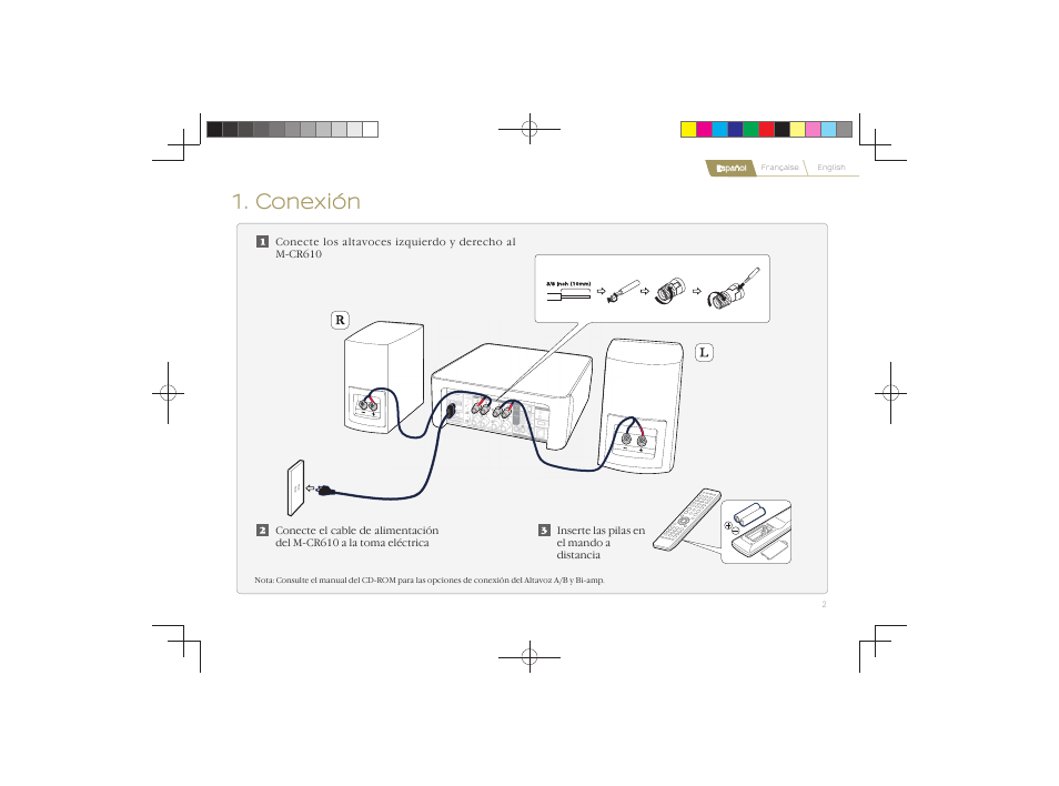 Conexión | Marantz M-CR610 Quick Start User Manual | Page 3 / 8