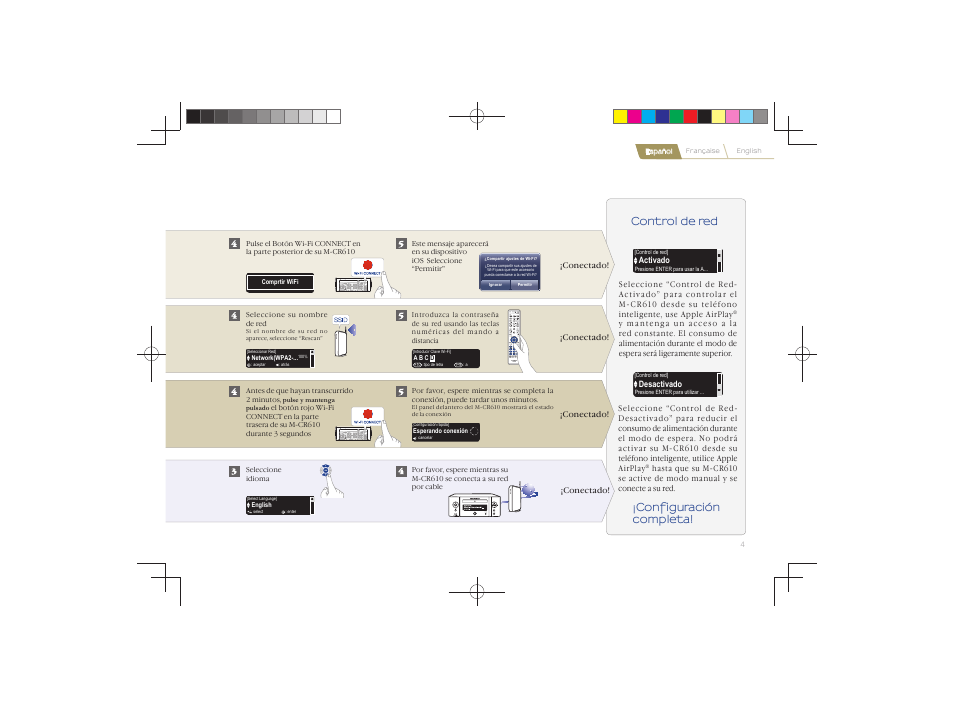 Control de red ¡configuración completa | Marantz M-CR610 Quick Start User Manual | Page 5 / 8