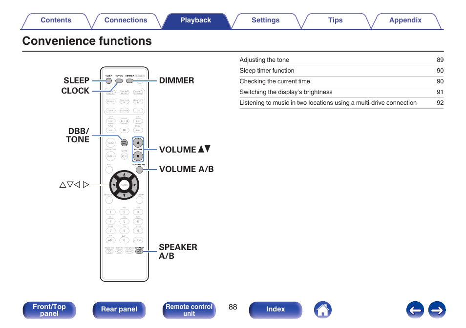 Convenience functions | Marantz M-CR611 User Manual | Page 88 / 163