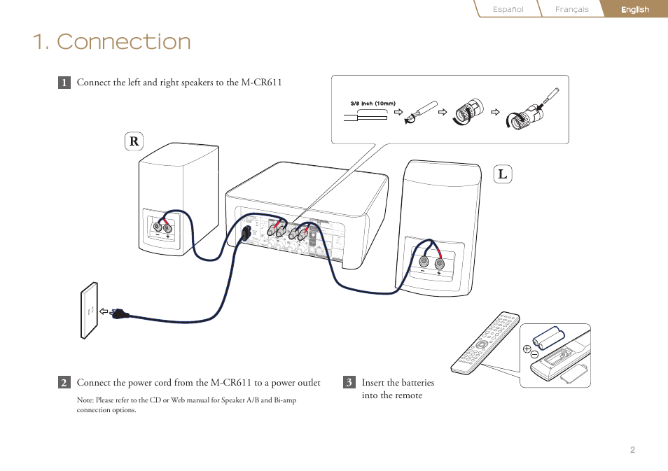 Connection | Marantz M-CR611 Quick Start User Manual | Page 3 / 8