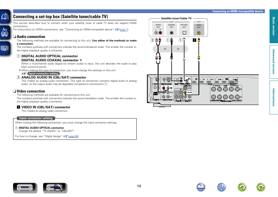 N audio connection, N video connection | Marantz NR1403U User Manual | Page 17 / 101