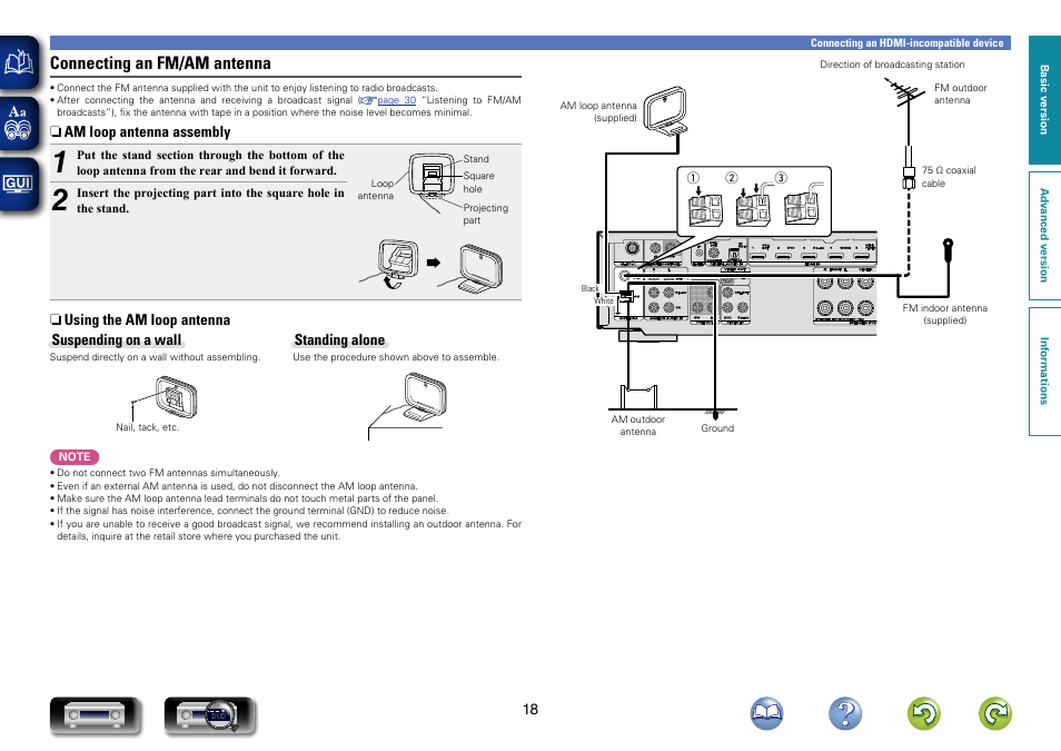 Connecting an fm/am antenna | Marantz NR1403U User Manual | Page 21 / 101