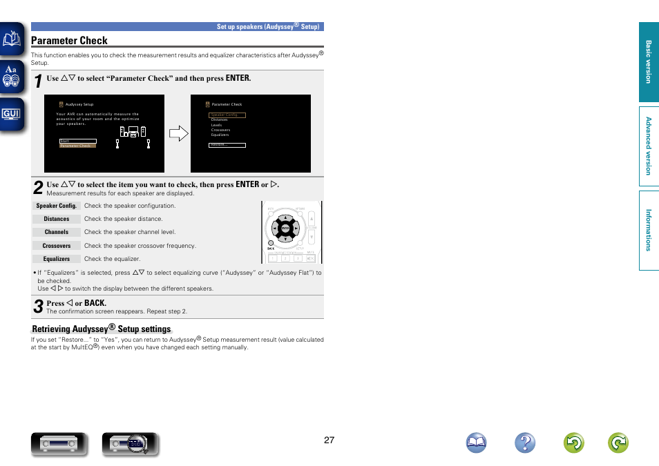 Parameter check | Marantz NR1403U User Manual | Page 30 / 101