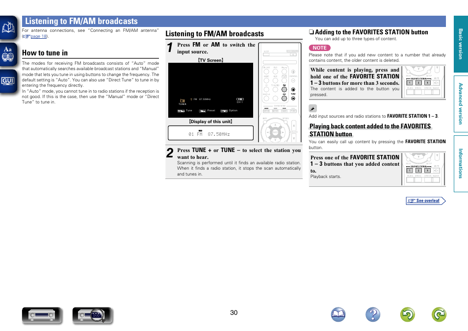 Listening to fm/am broadcasts, Listening to fm/am, How to tune in | Marantz NR1403U User Manual | Page 33 / 101