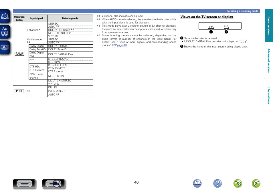 Views on the tv screen or display | Marantz NR1403U User Manual | Page 43 / 101