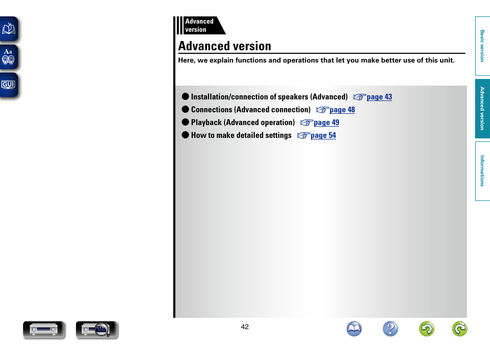 Advanced version | Marantz NR1403U User Manual | Page 45 / 101