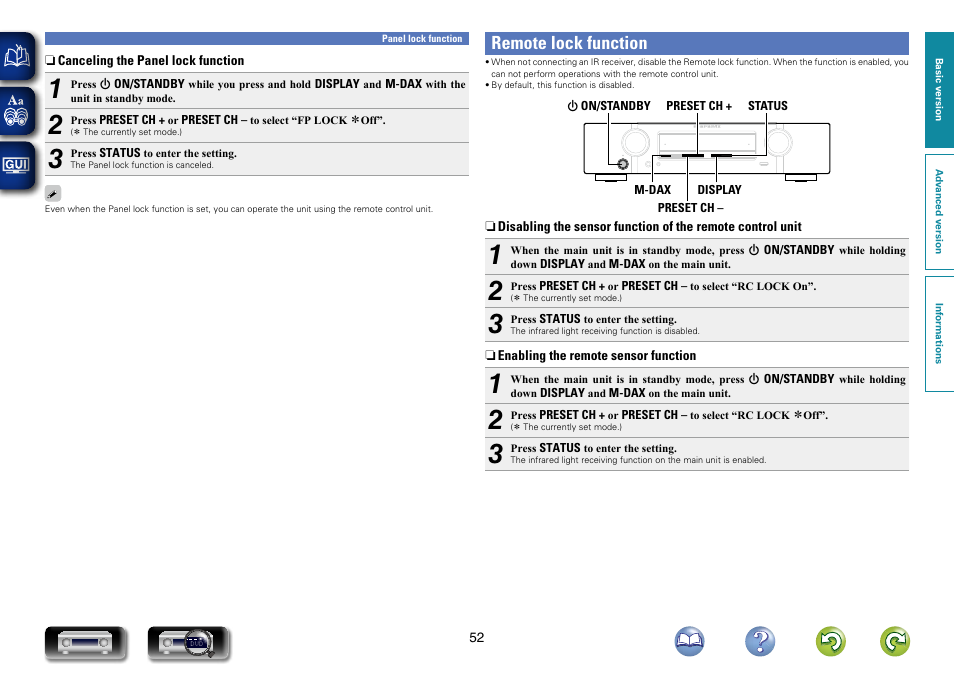 Remote lock function, Remote lock function”) | Marantz NR1403U User Manual | Page 55 / 101