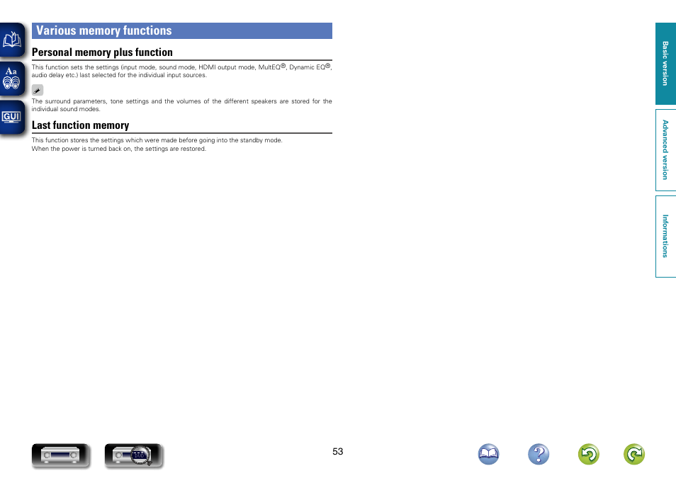 Various memory functions | Marantz NR1403U User Manual | Page 56 / 101