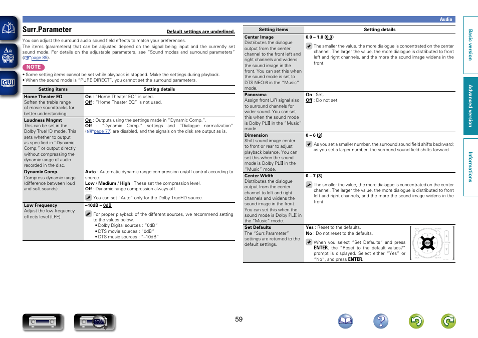 To enjoy your favorite sound mode, Surr.parameter | Marantz NR1403U User Manual | Page 62 / 101