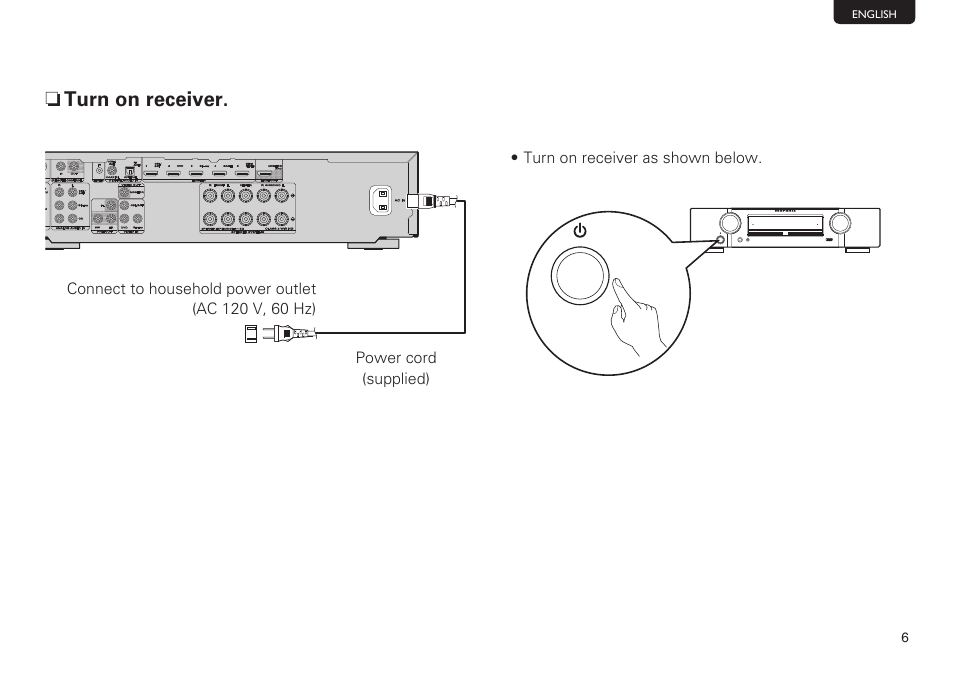 N turn on receiver | Marantz NR1403U User Manual | Page 7 / 10