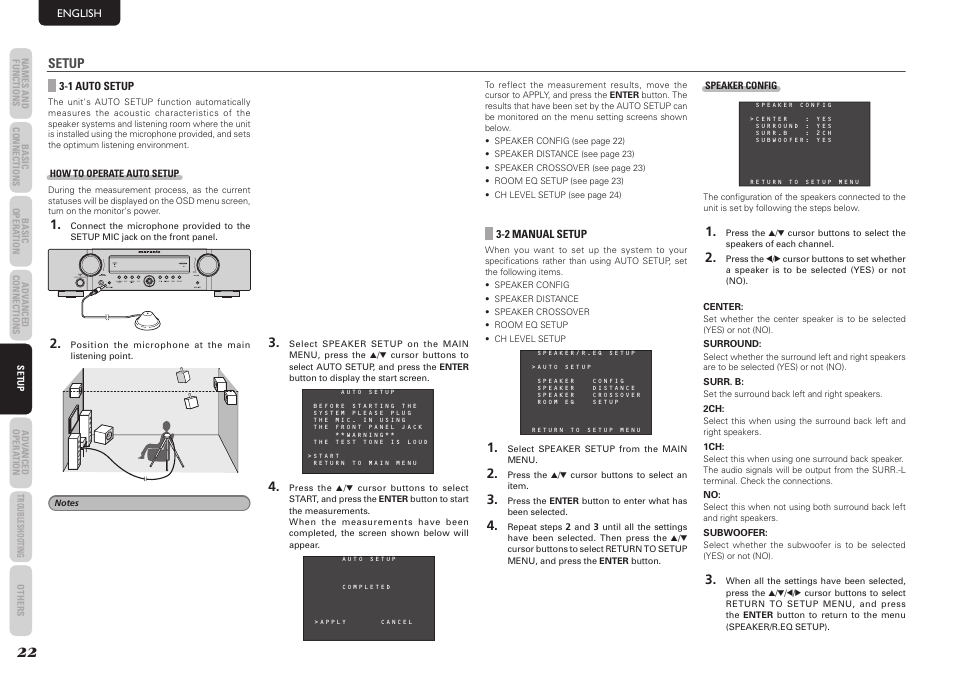Setup | Marantz NR1501 User Manual | Page 26 / 50